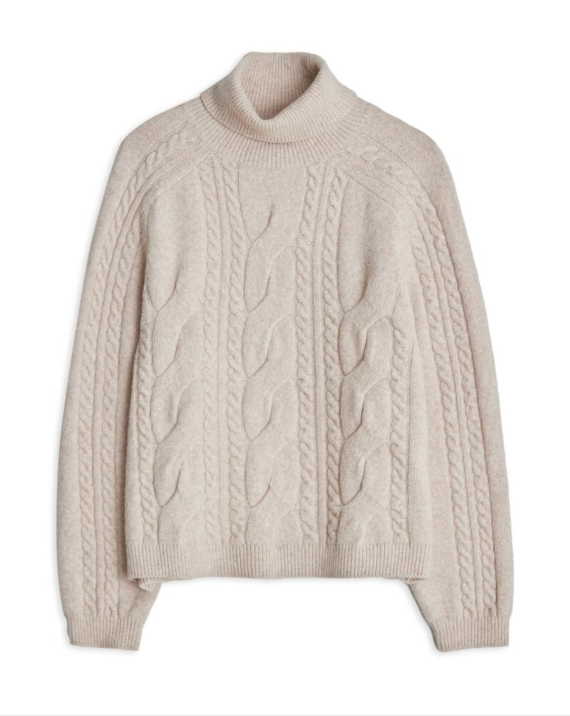 Nina Cable Turtleneck In Stone