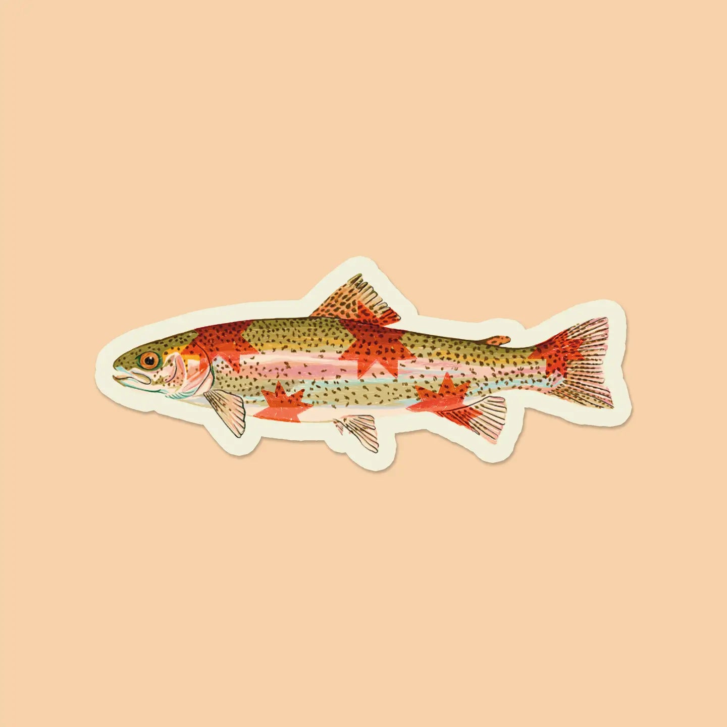 Rainbow Trout Starry Fish Sticker