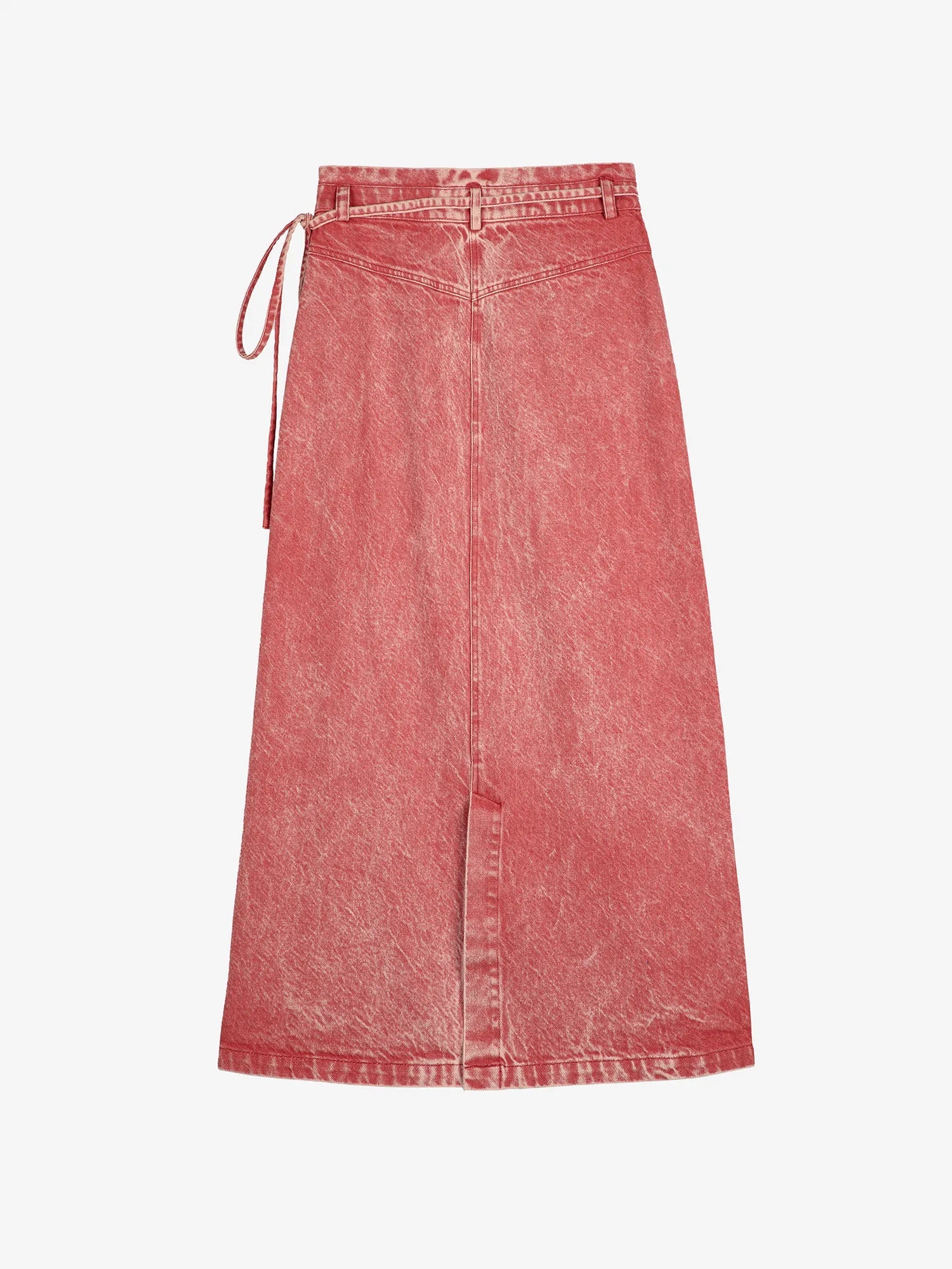 Wrapped Cotton Skirt In Faded Red