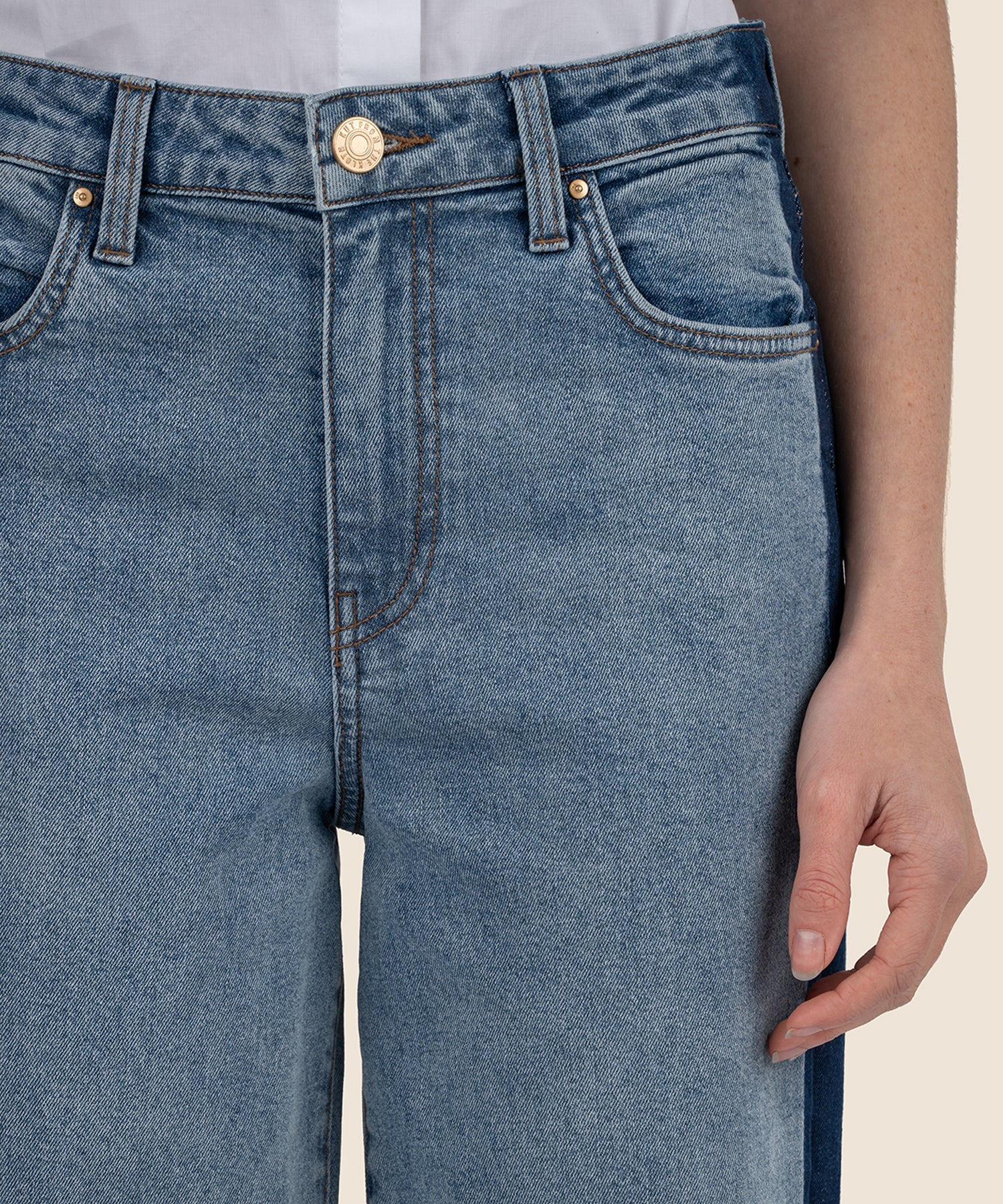 Charlotte High Rise Wide Leg Denim In Shadow Stripe