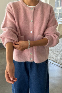 Amelié Alpaca Cardigan In Pink Rose