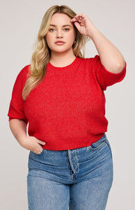 Marisol Knit Top In Heather Red