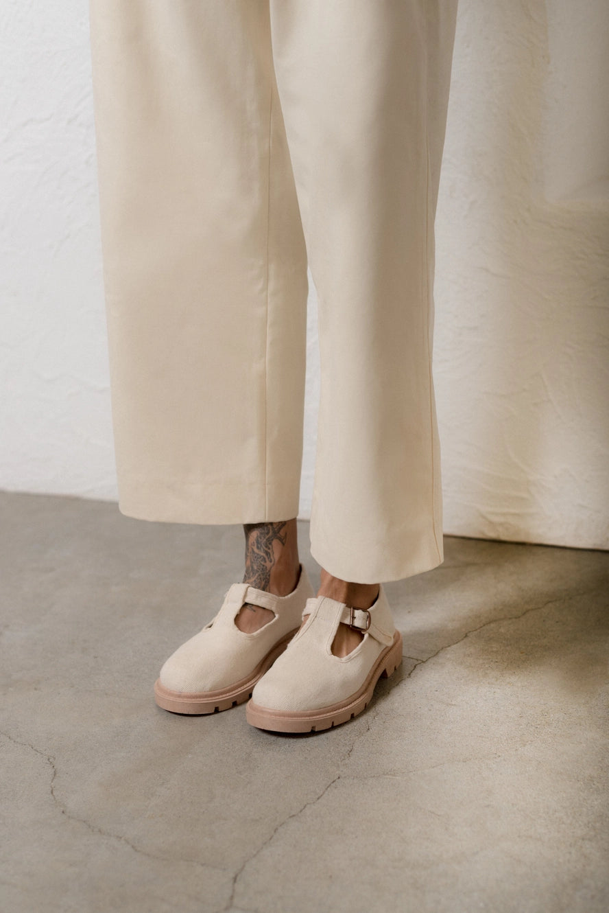 Lug Sole Mary Jane In Natural