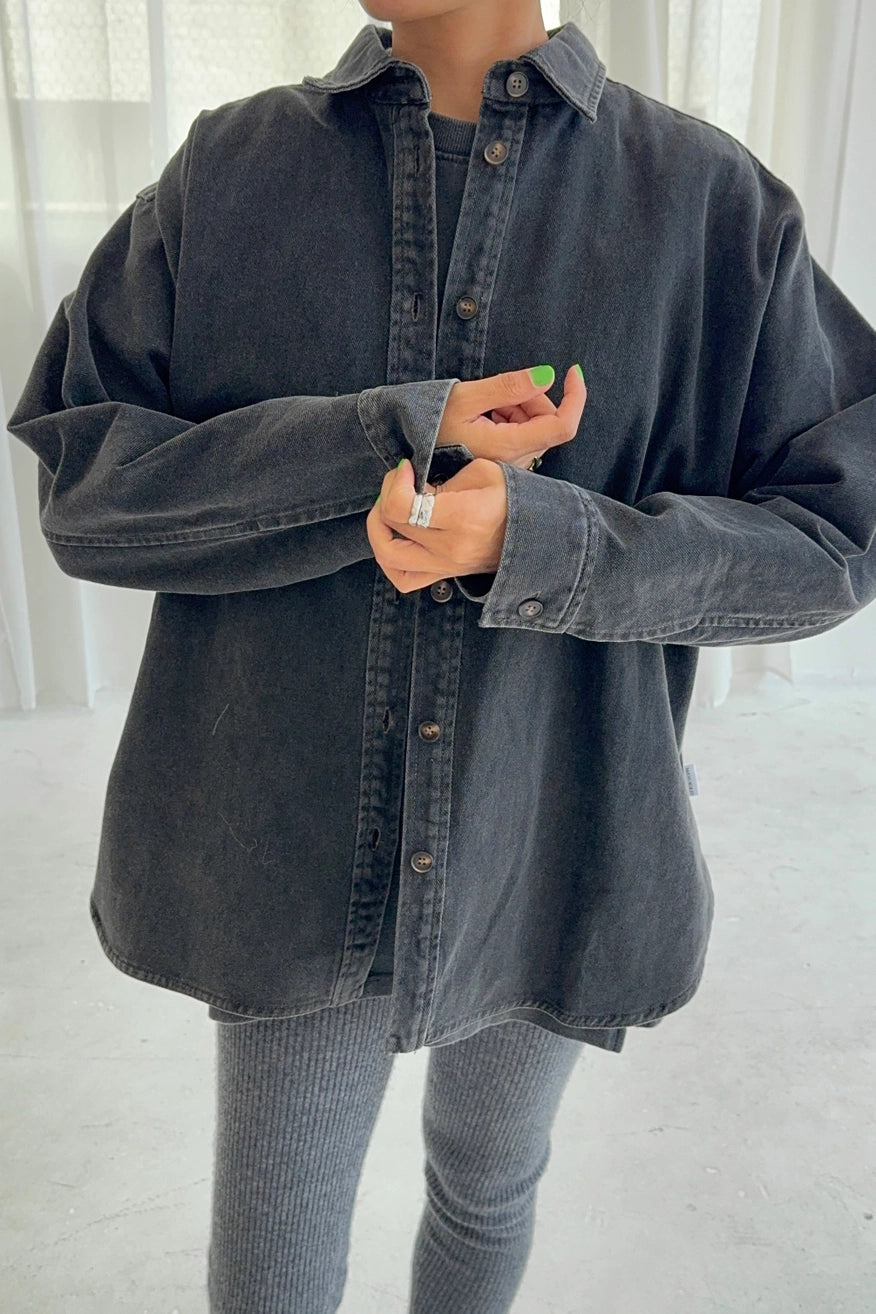 Theo Jacket In Black Denim