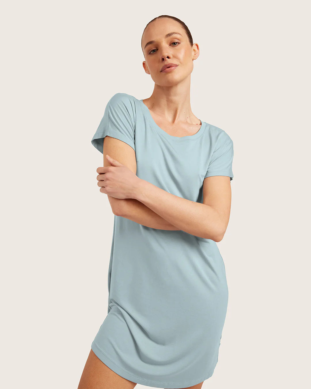 Goodnight Night Dress In Mineral Blue
