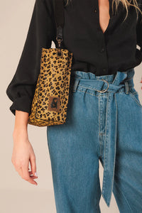 Leather Bucket Bag In Leopard