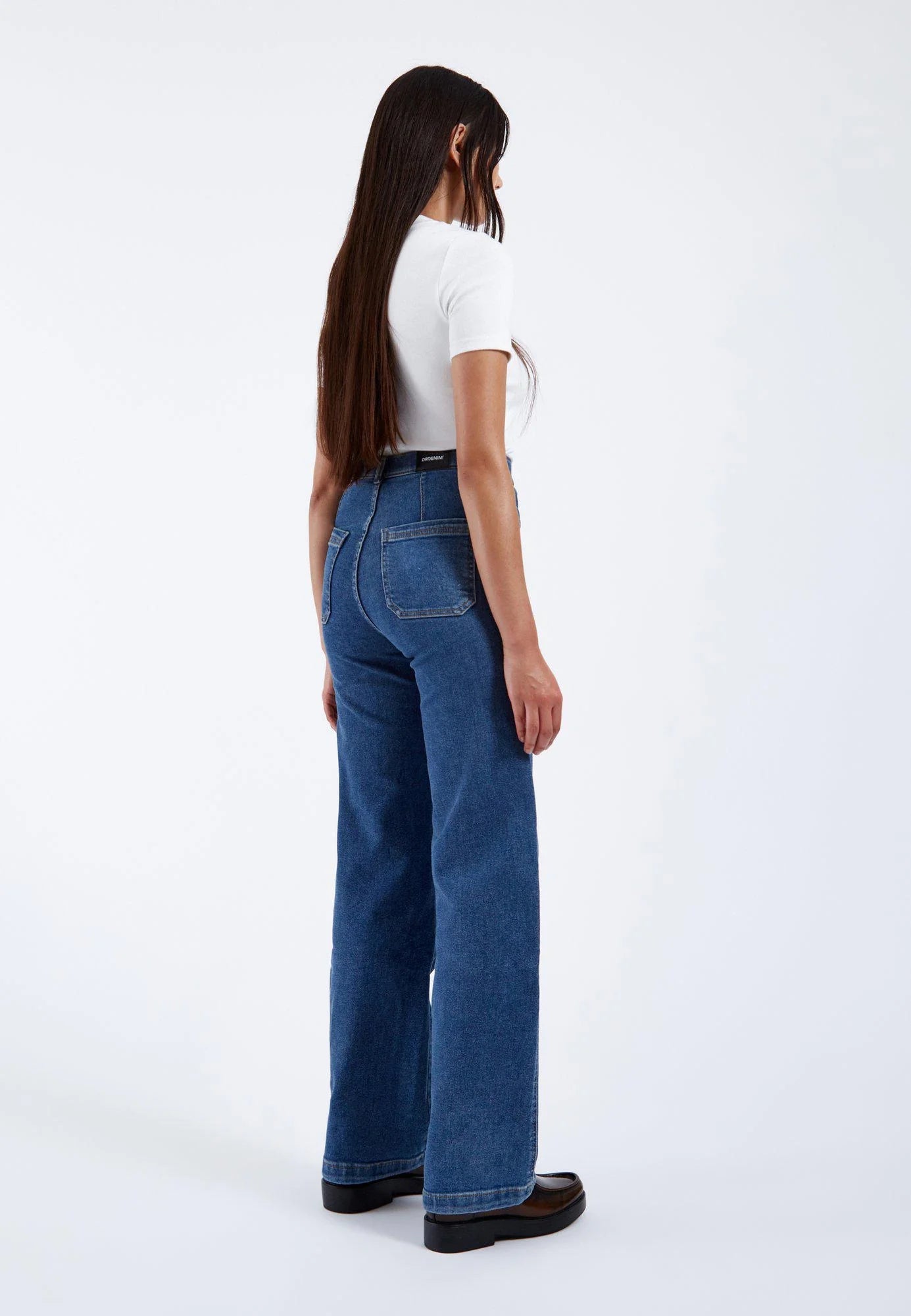 Moxy Straight Patch Pocket Denim In Cape Mid Retro