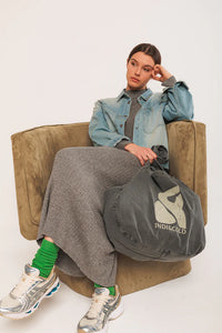 Cotton Tote In Stone Grey