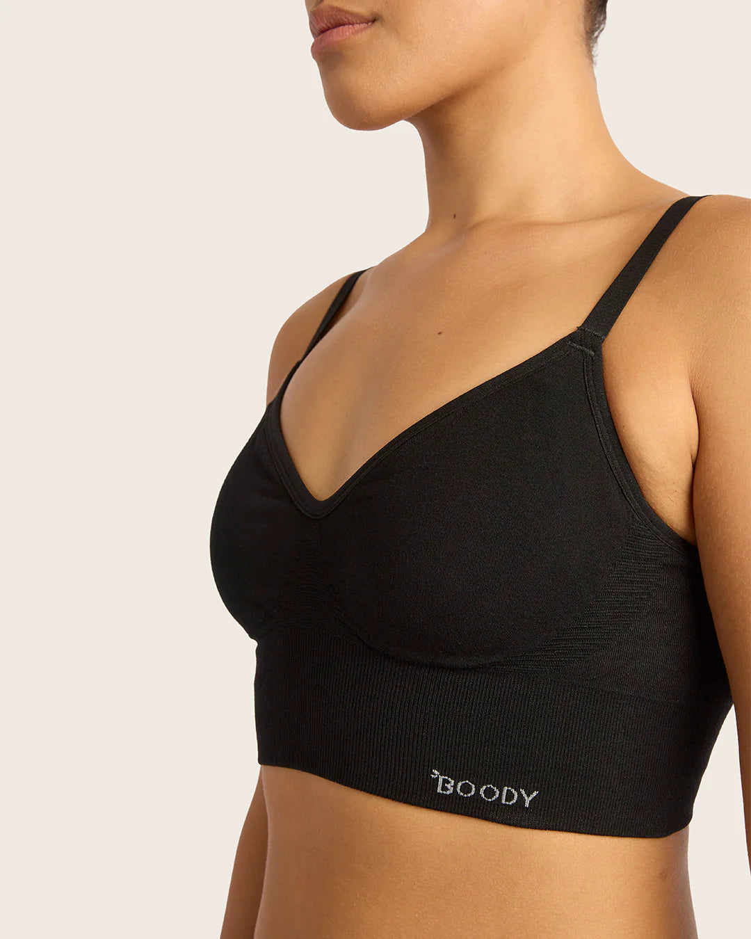 Wireless Low Back Bra In Black