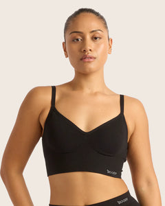 Wireless Low Back Bra In Black