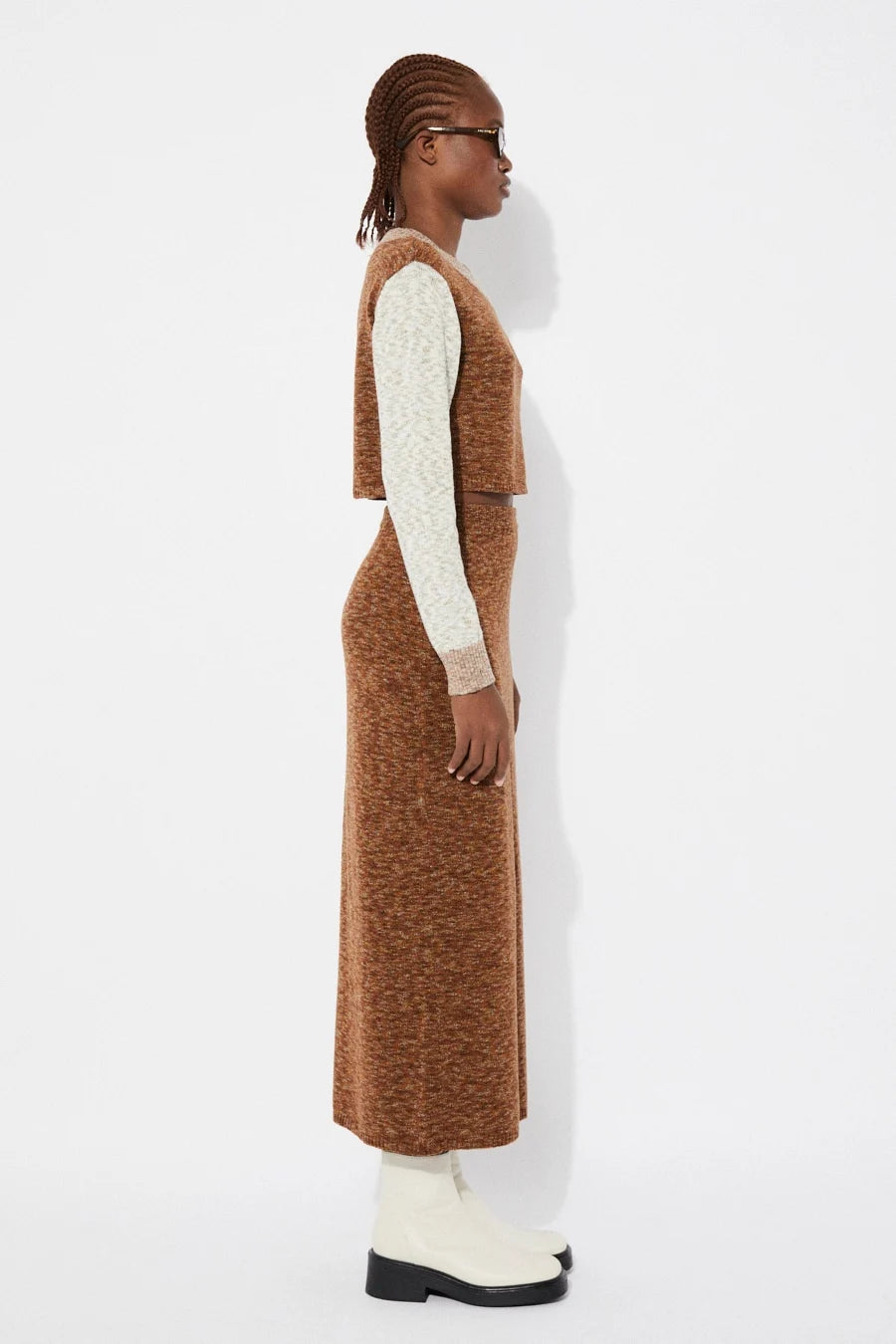 Moredo Knit Skirt In Caramel