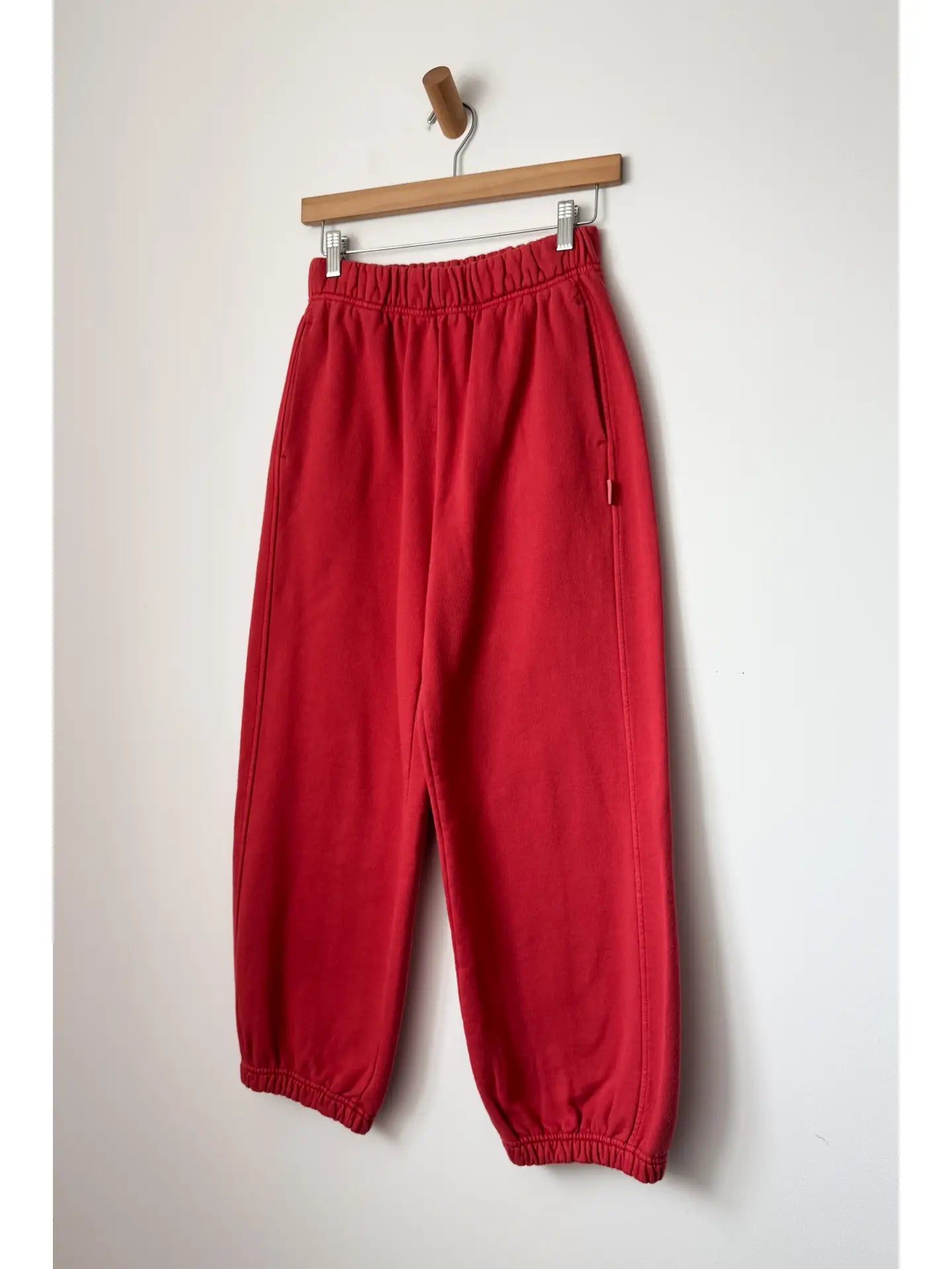 French Terry Balloon Pants In Coral Red