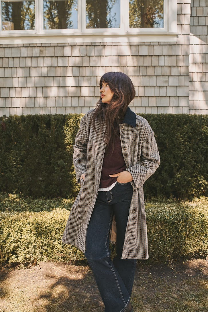 Millie Coat in Navy Tweed on sale for $218