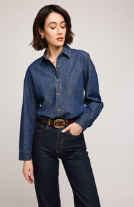 Whitney Denim Shirt In Dark Wash