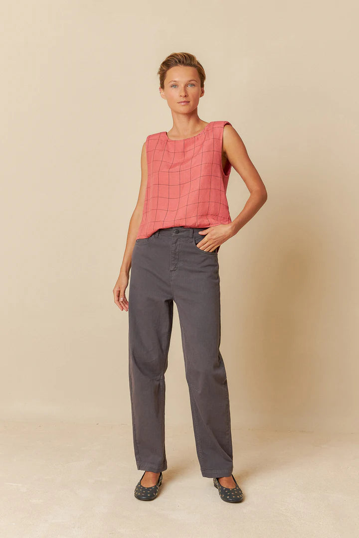 Coral Grid Top
