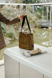 Leather Bucket Bag In Leopard