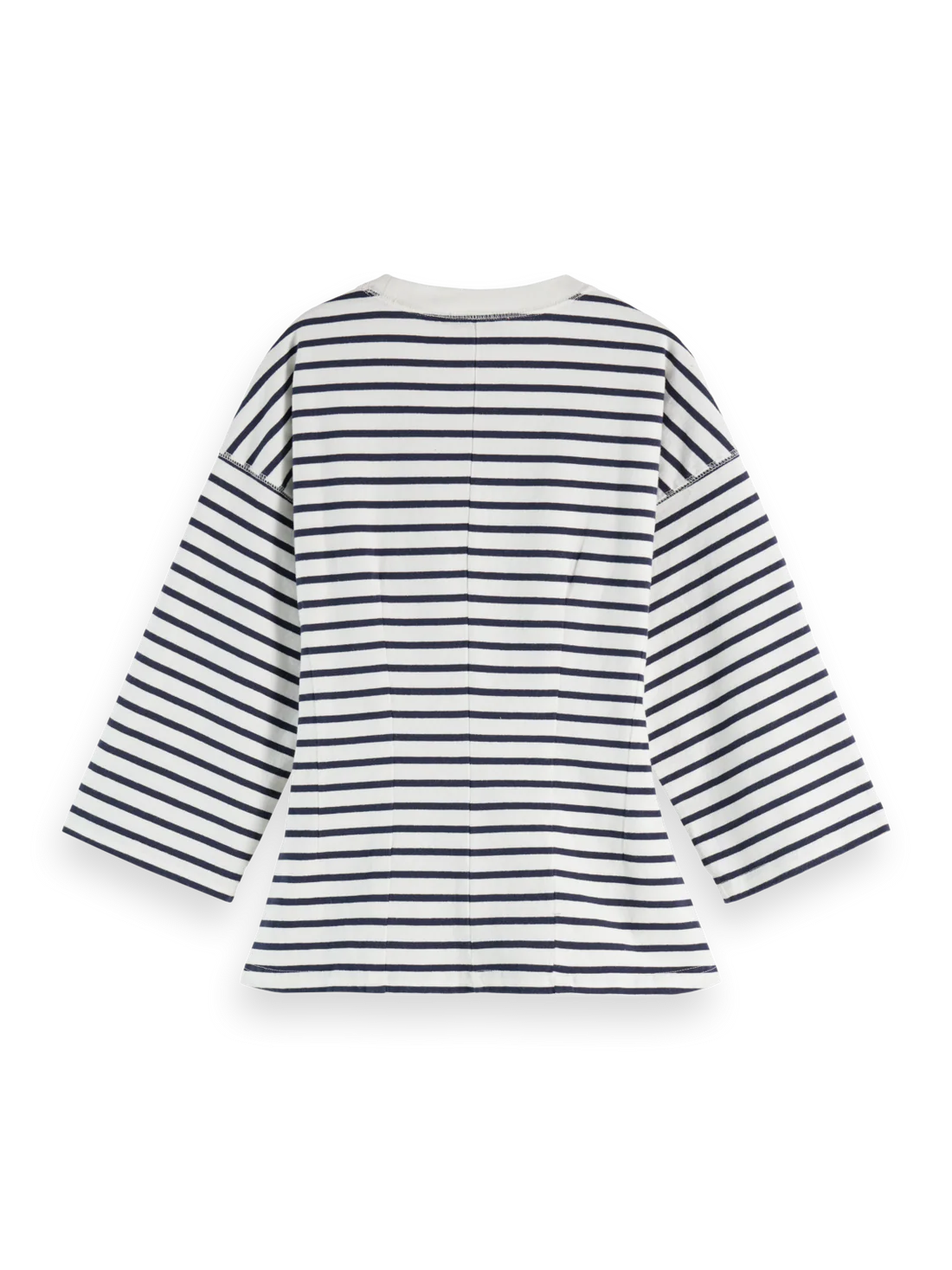 Washed Stripe Breton Top In Navy White