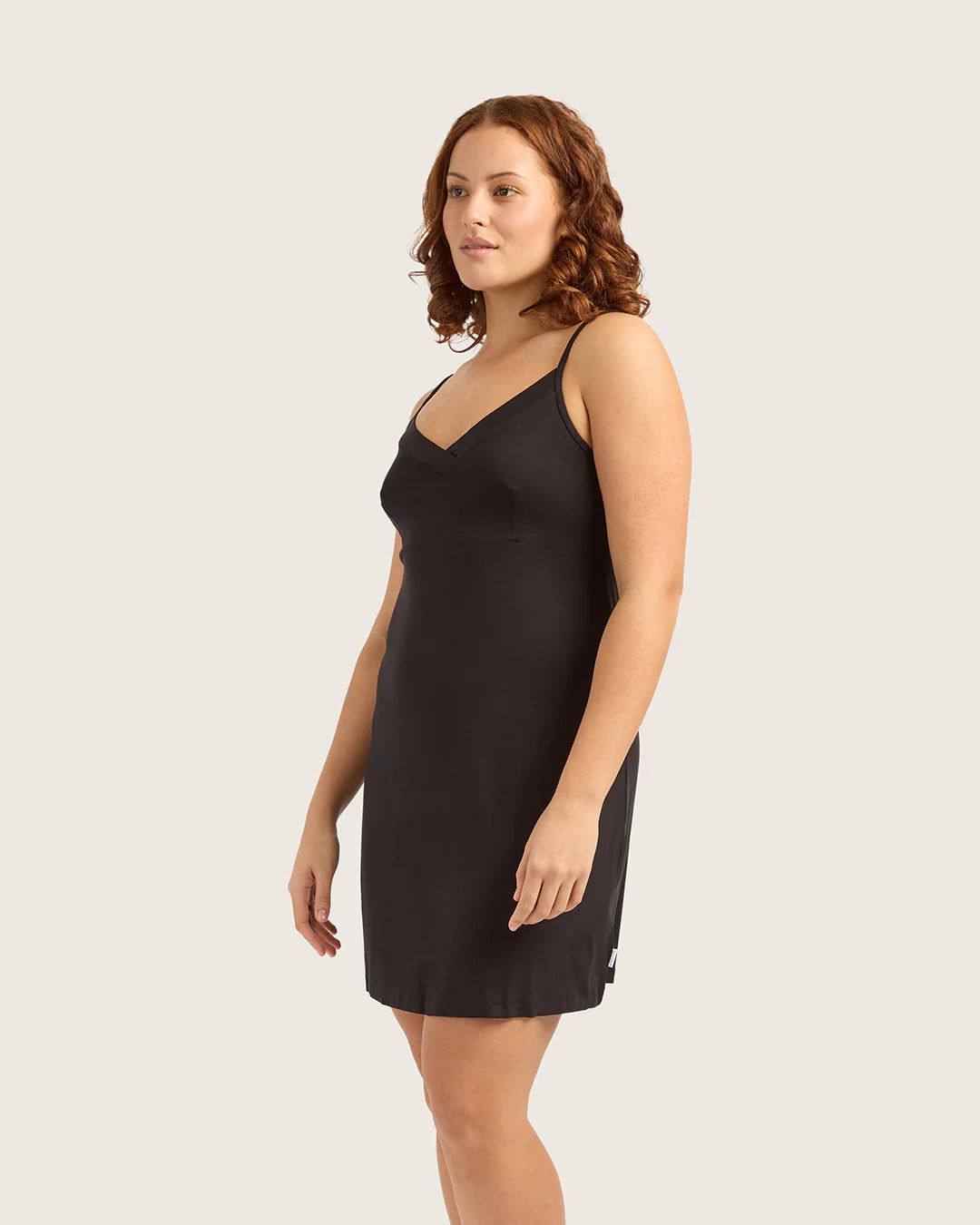 Goodnight Slip Sleep Dress In Black