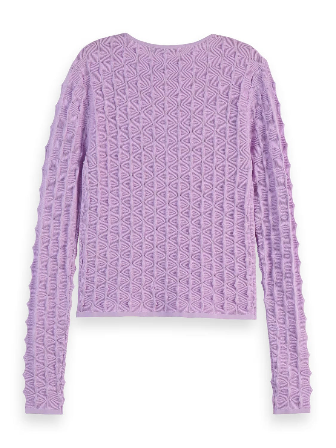 Textured Fitted Pullover In Light Iris