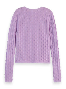 Textured Fitted Pullover In Light Iris