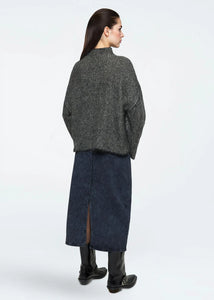 Mercy Knit Pullover In Black Stripe