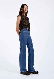 Moxy Straight Patch Pocket Denim In Cape Mid Retro