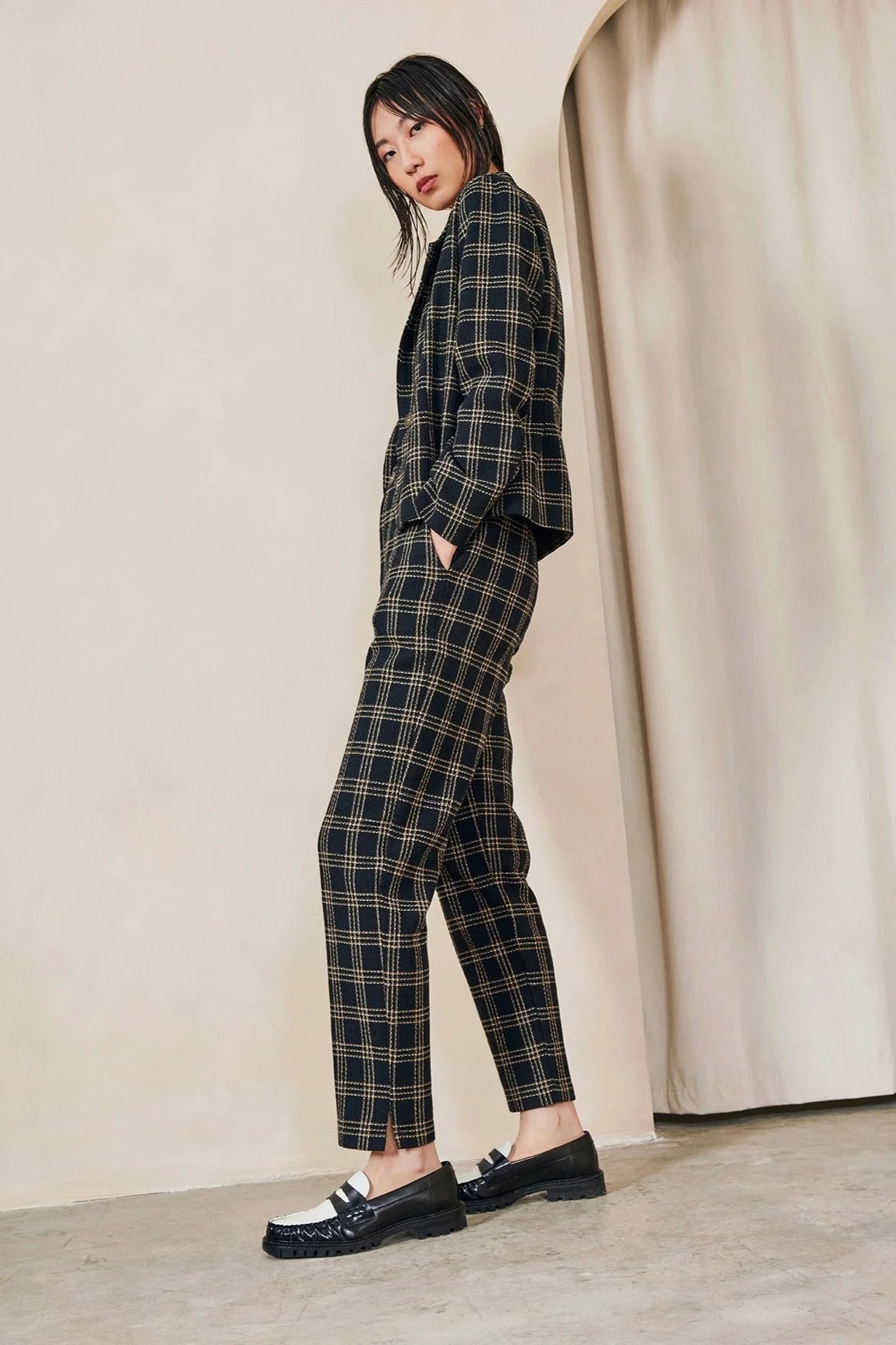 Heuston Pant In Black Plaid