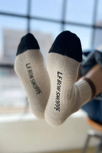 Colour Block Girlfriend Socks In Black Coffee