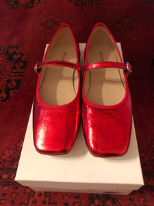 Verda Ballerina Flats In Metallic Red