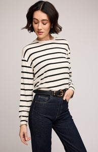 Indy Long Sleeve In Cream Stripe