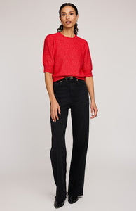 Marisol Knit Top In Heather Red