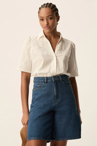 Tamino Linen Collared Shirt In White