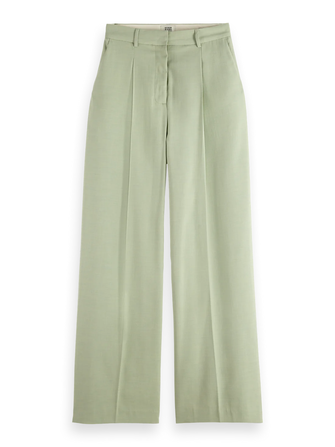 Rose High Rise Wide Leg Trousers In Pistachio