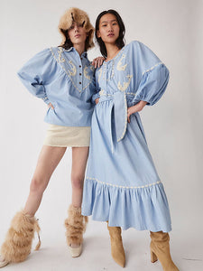 Yazuri Denim Cotton Shirt