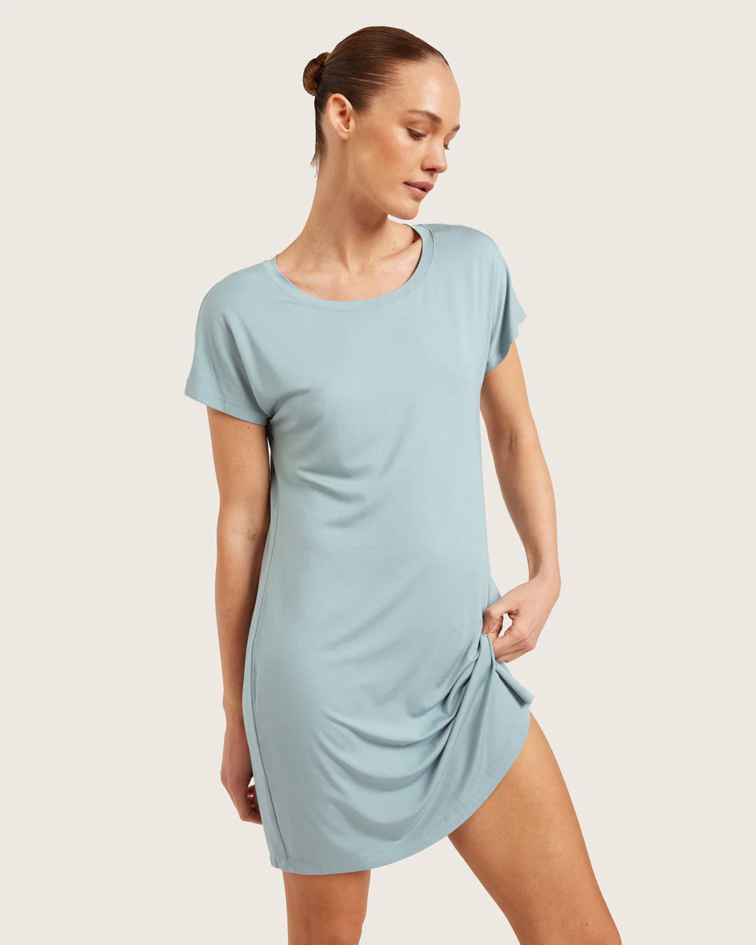 Goodnight Night Dress In Mineral Blue