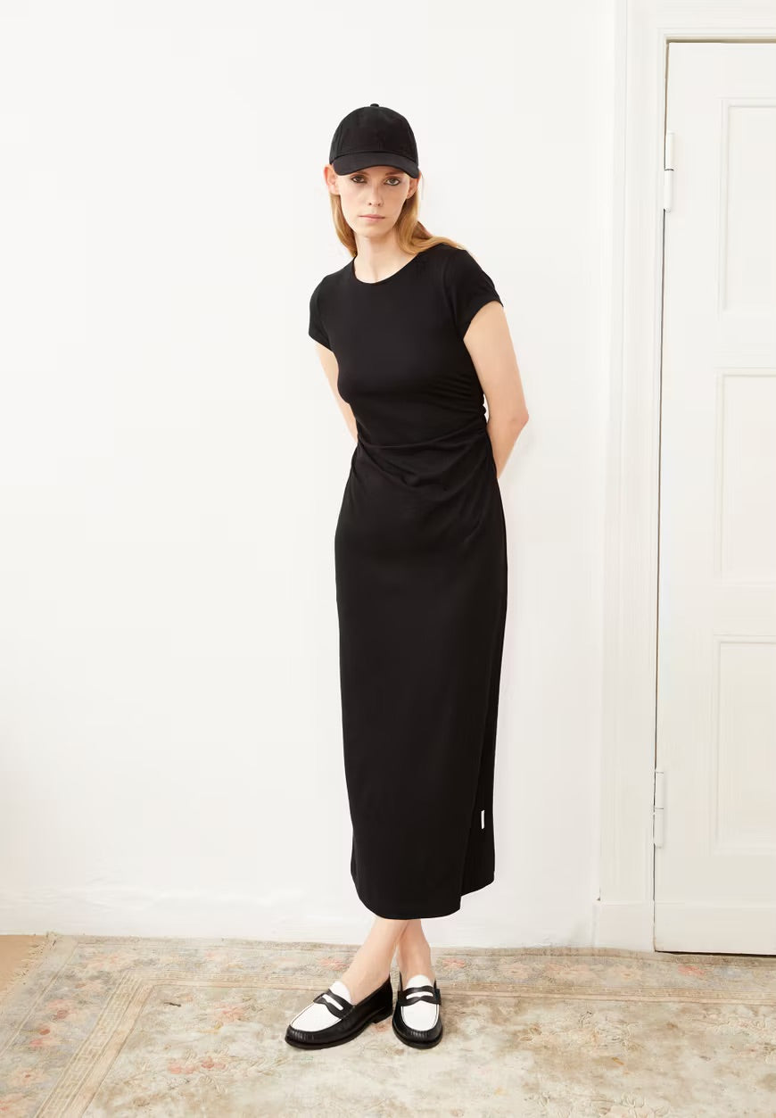 Adaaja Ruched Tshirt Dress In Black