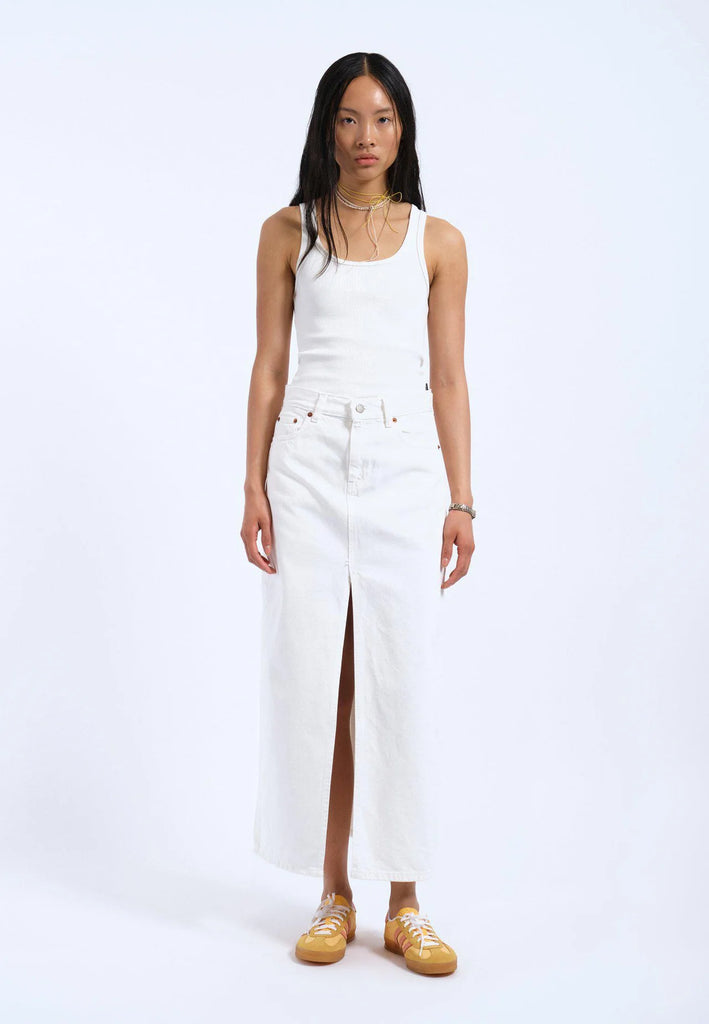 Myra Denim Skirt In White