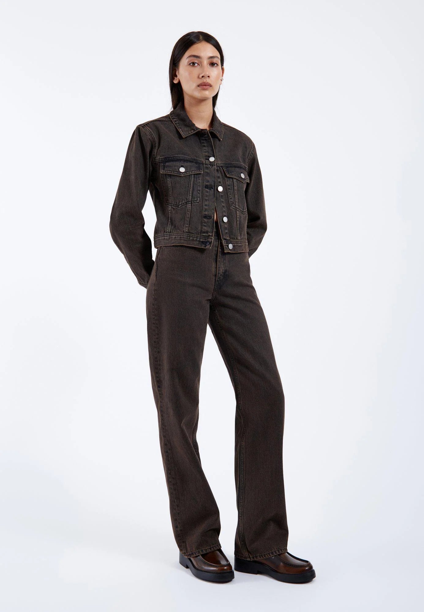 Echo Denim In Tar Jet Brown