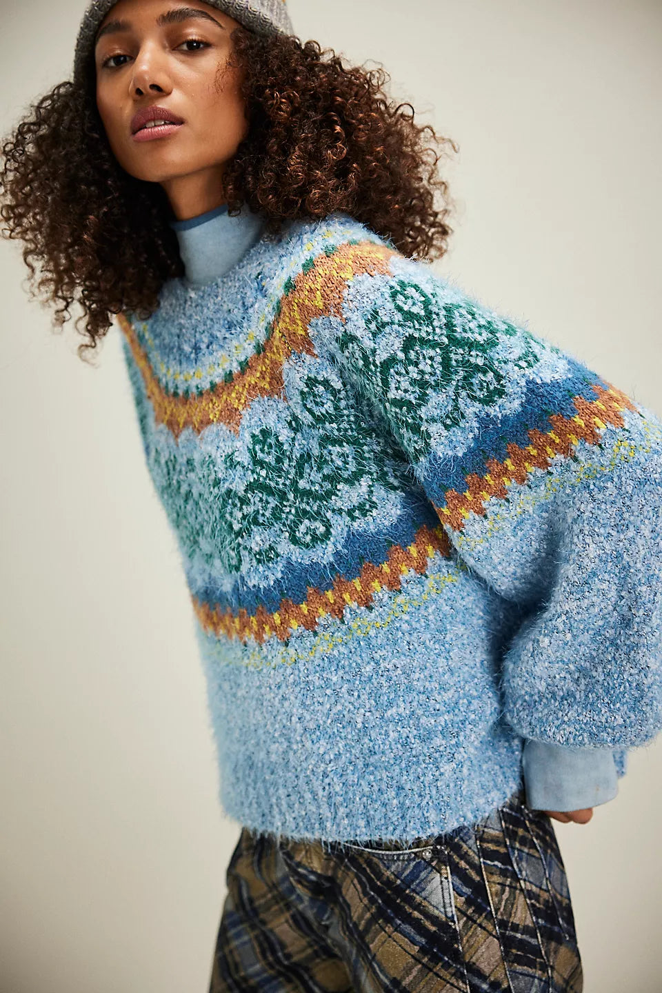 Festive Frost Sweater In Ice Blue