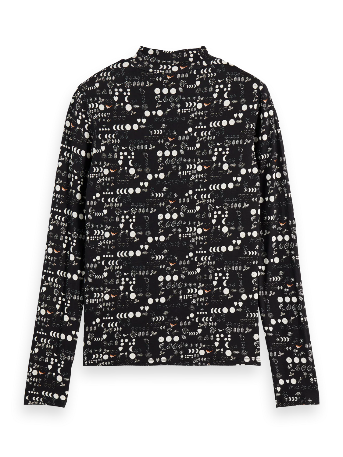 All Over Printed Mock Neck In Moon Gardening