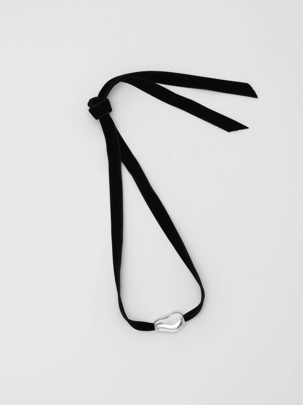 Bean Pendant Necklace On Velvet Chord