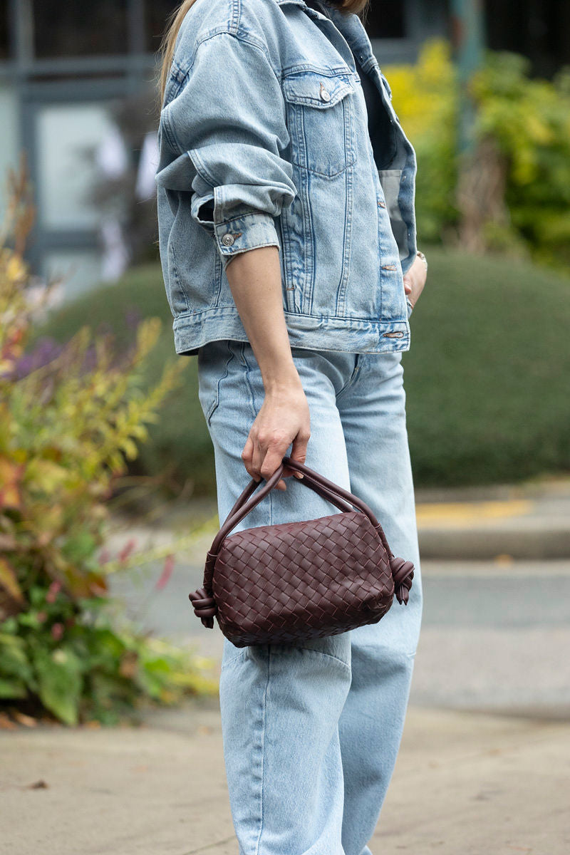 Ila Knot Crossbody Bag In Maroon