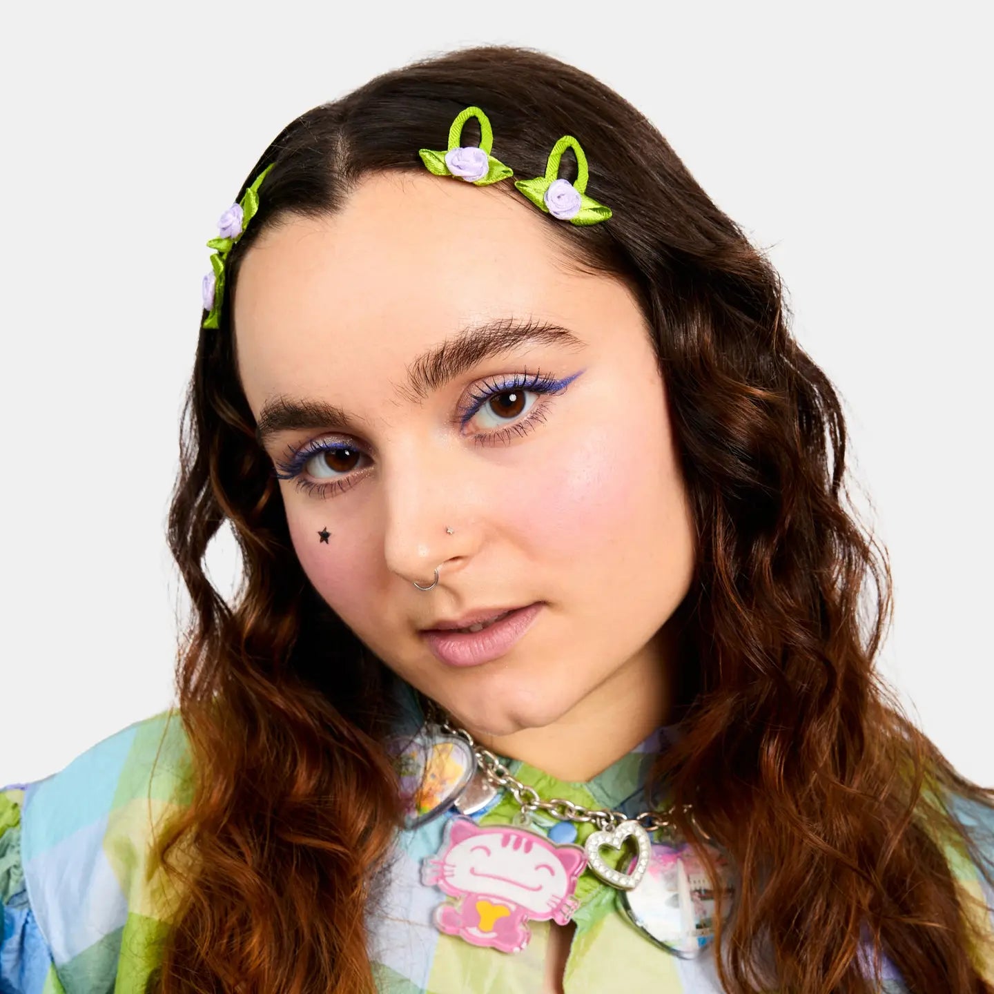 Rosette Snap Clips In Lilac