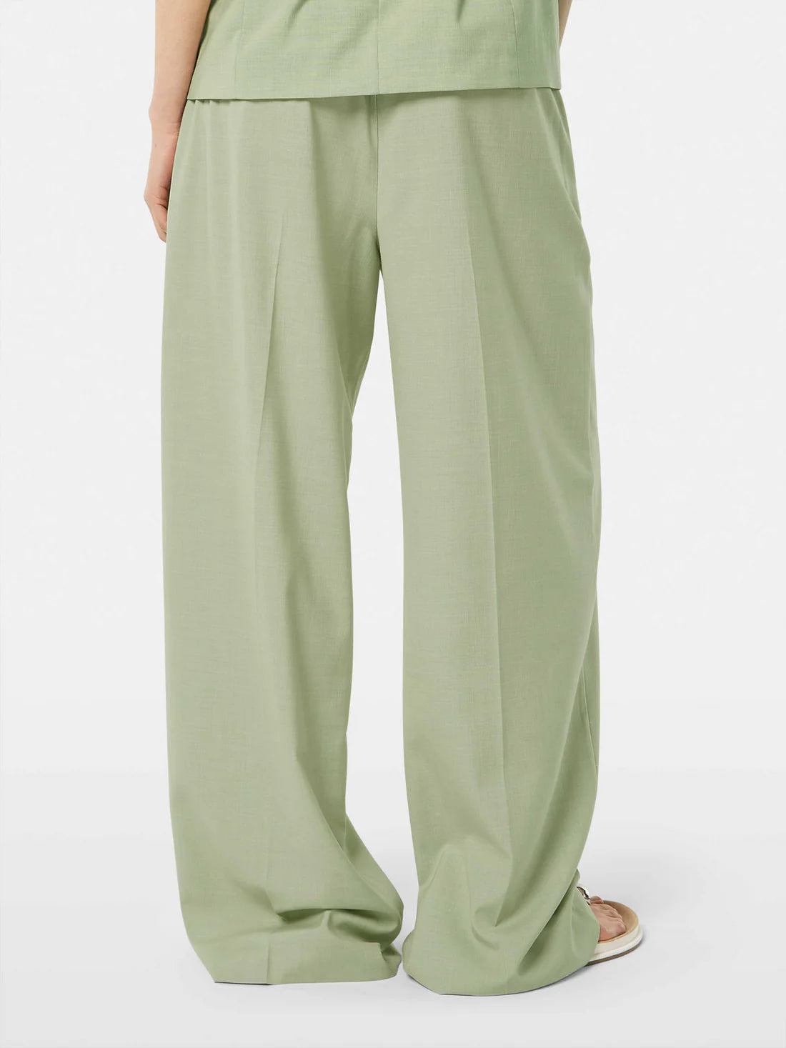 Rose High Rise Wide Leg Trousers In Pistachio