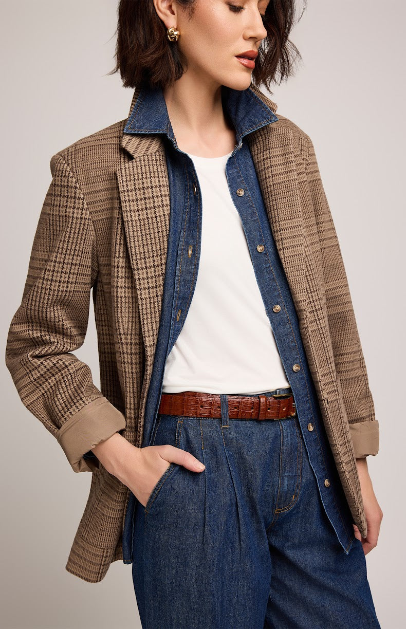 Sapphira Blazer In Chocolate Glencheck
