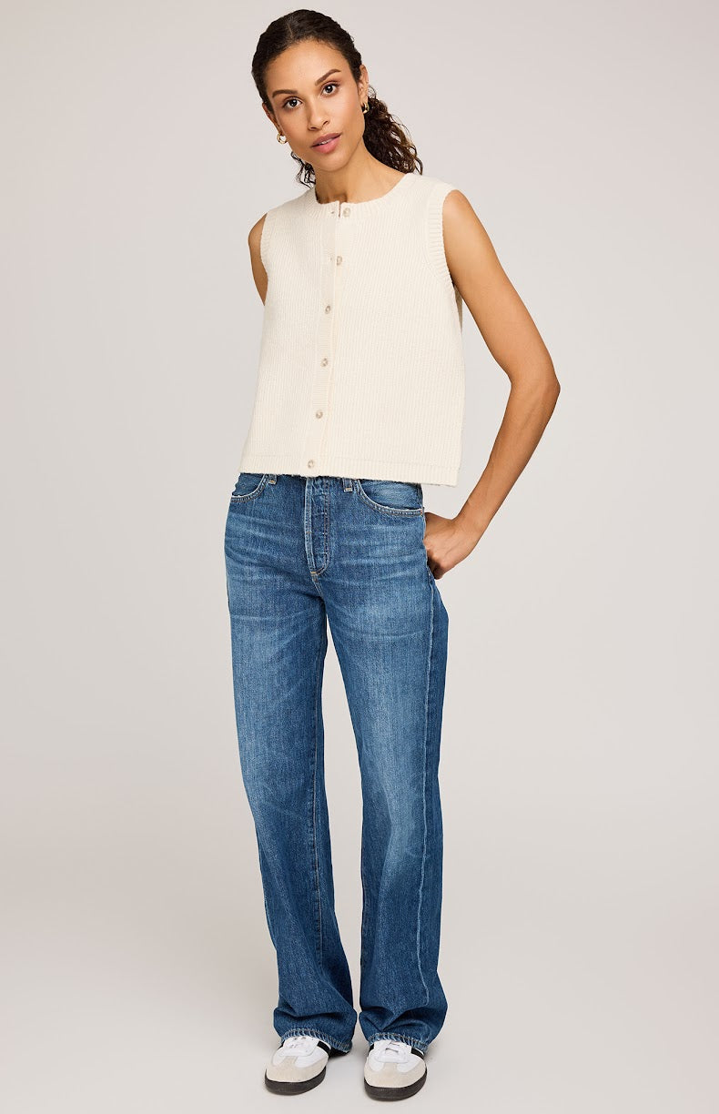 Winnie Knit Vest In Cream