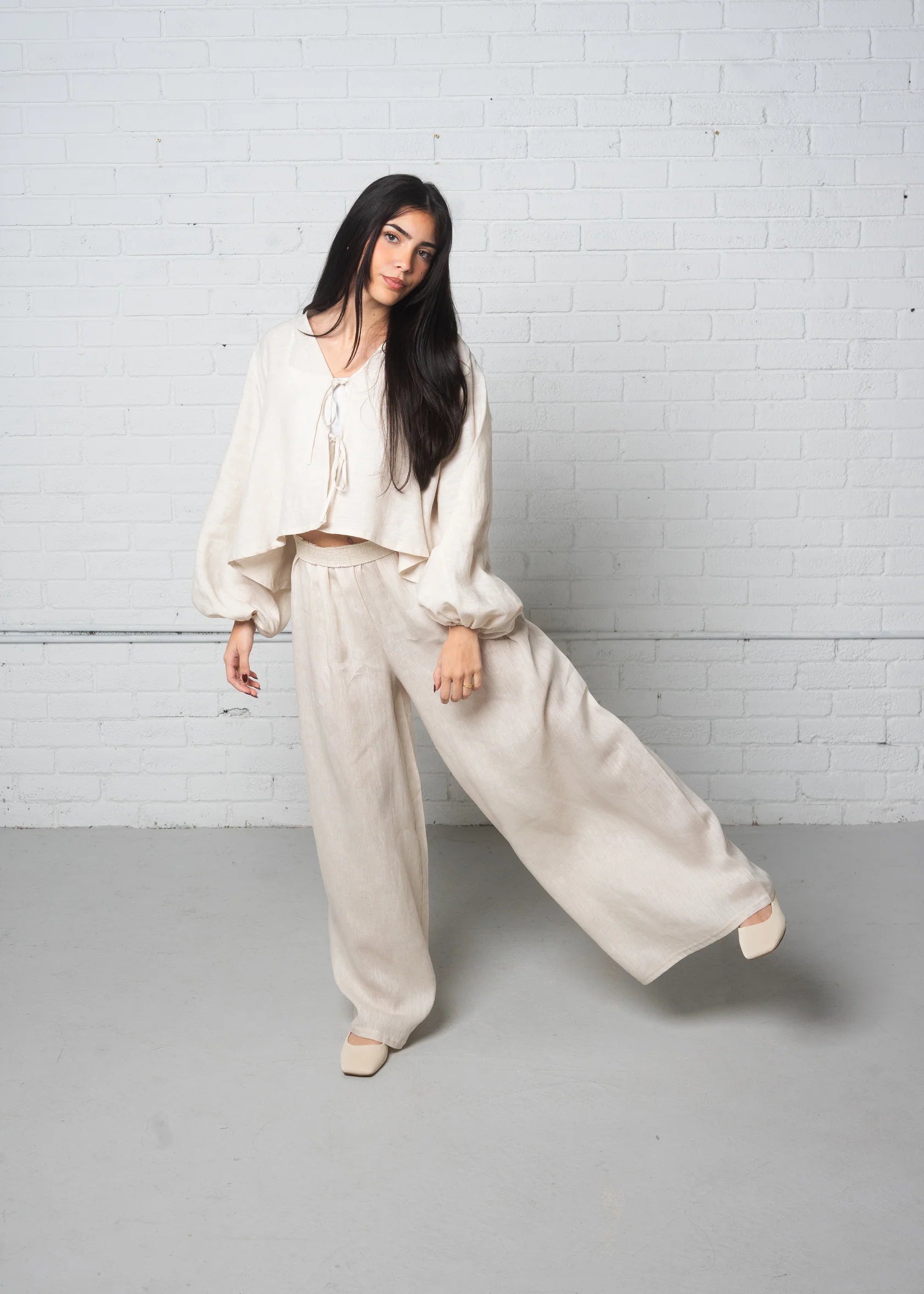 Linen Lounge Pant in Oatmeal