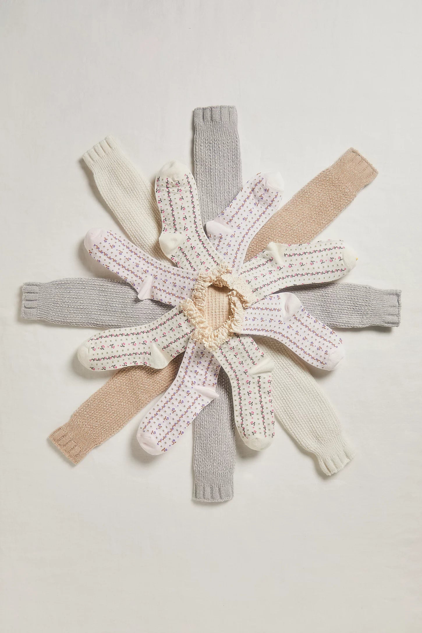 Rosebud Waffle Knit Ankle Sock