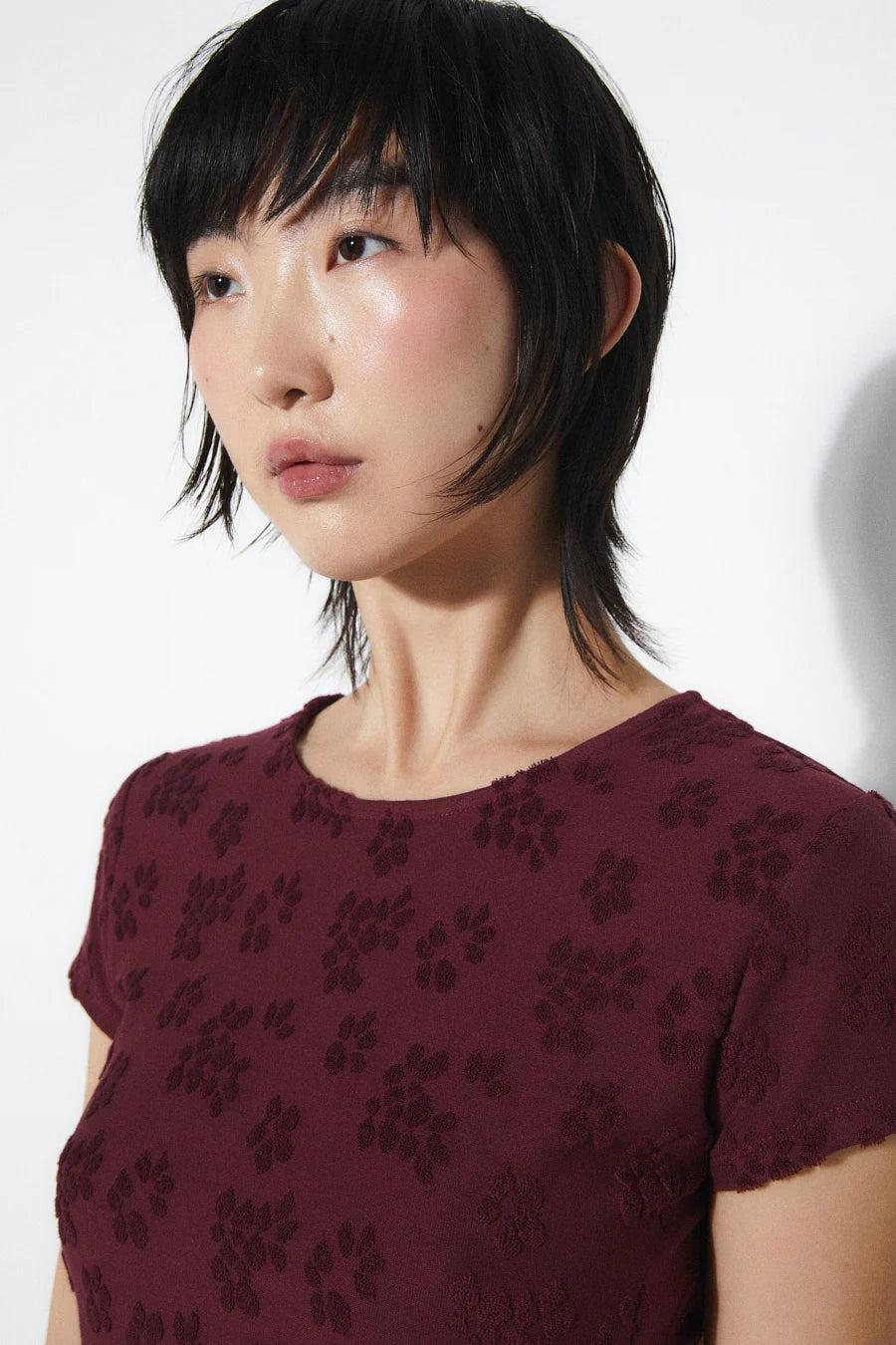 Gloria Knit T-Shirt In Burgundy