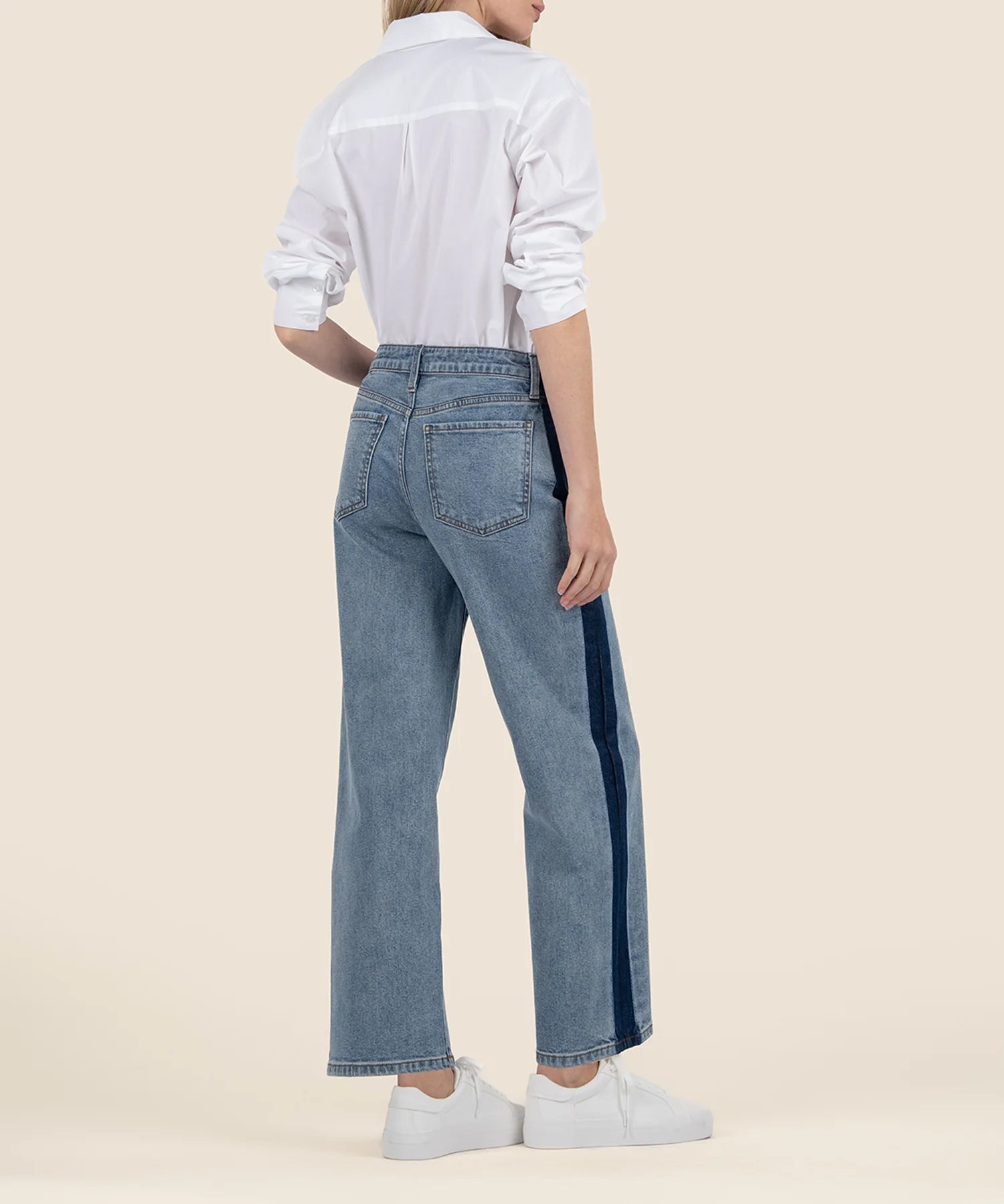 Charlotte High Rise Wide Leg Denim In Shadow Stripe